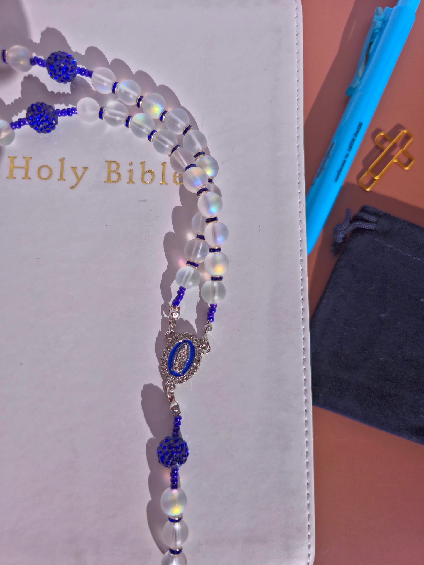 Baptized - White frosted glass beads