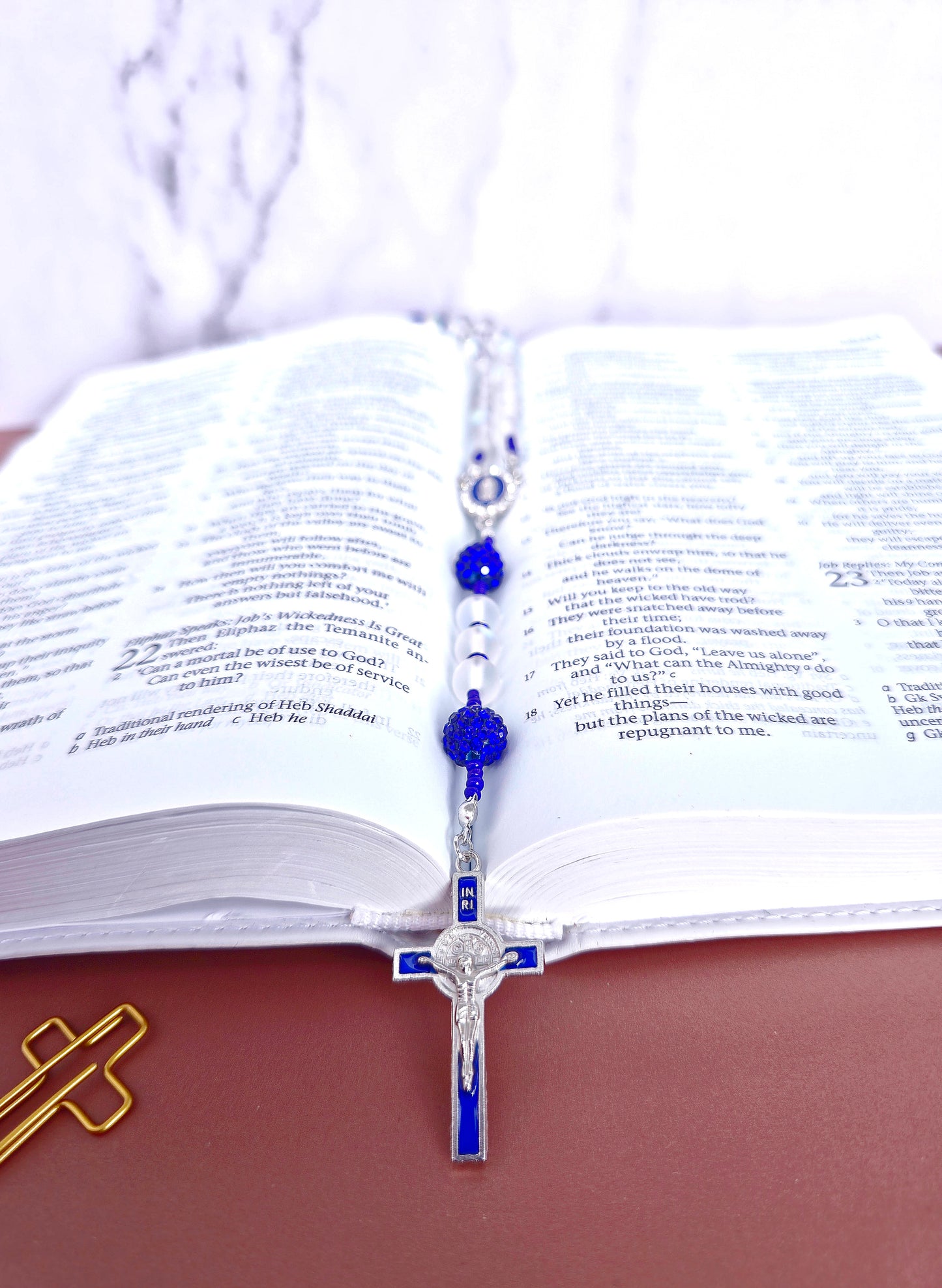 Baptized - White frosted glass beads