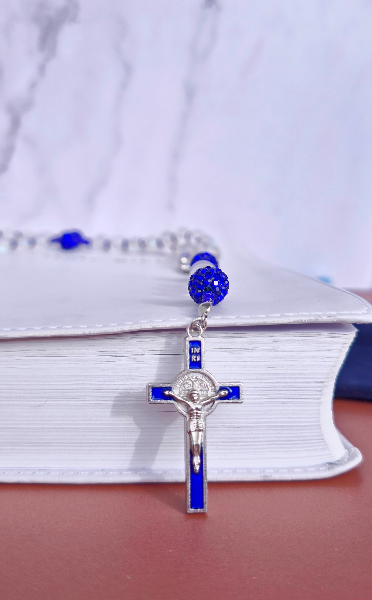 Baptized - White frosted glass beads