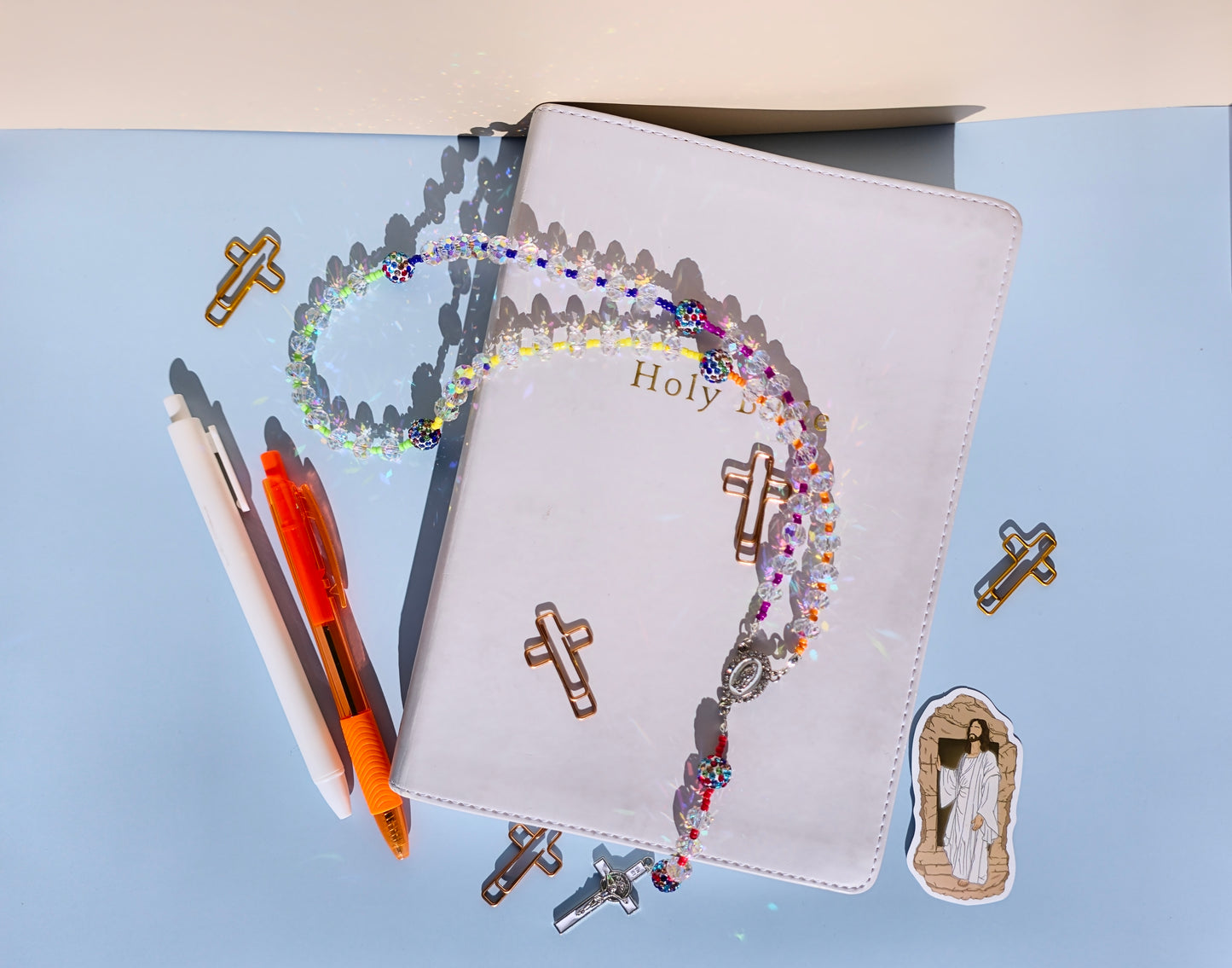 Noah's Rainbow- Clear crystal glass beads