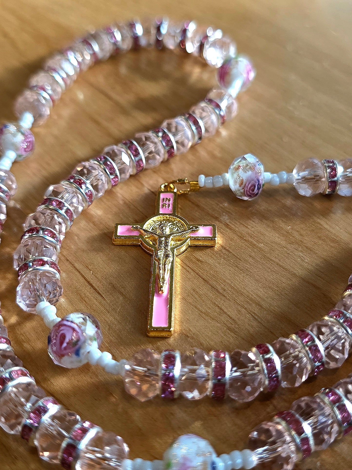 Mary's Garden Pink - Lace & Grace Rosary 