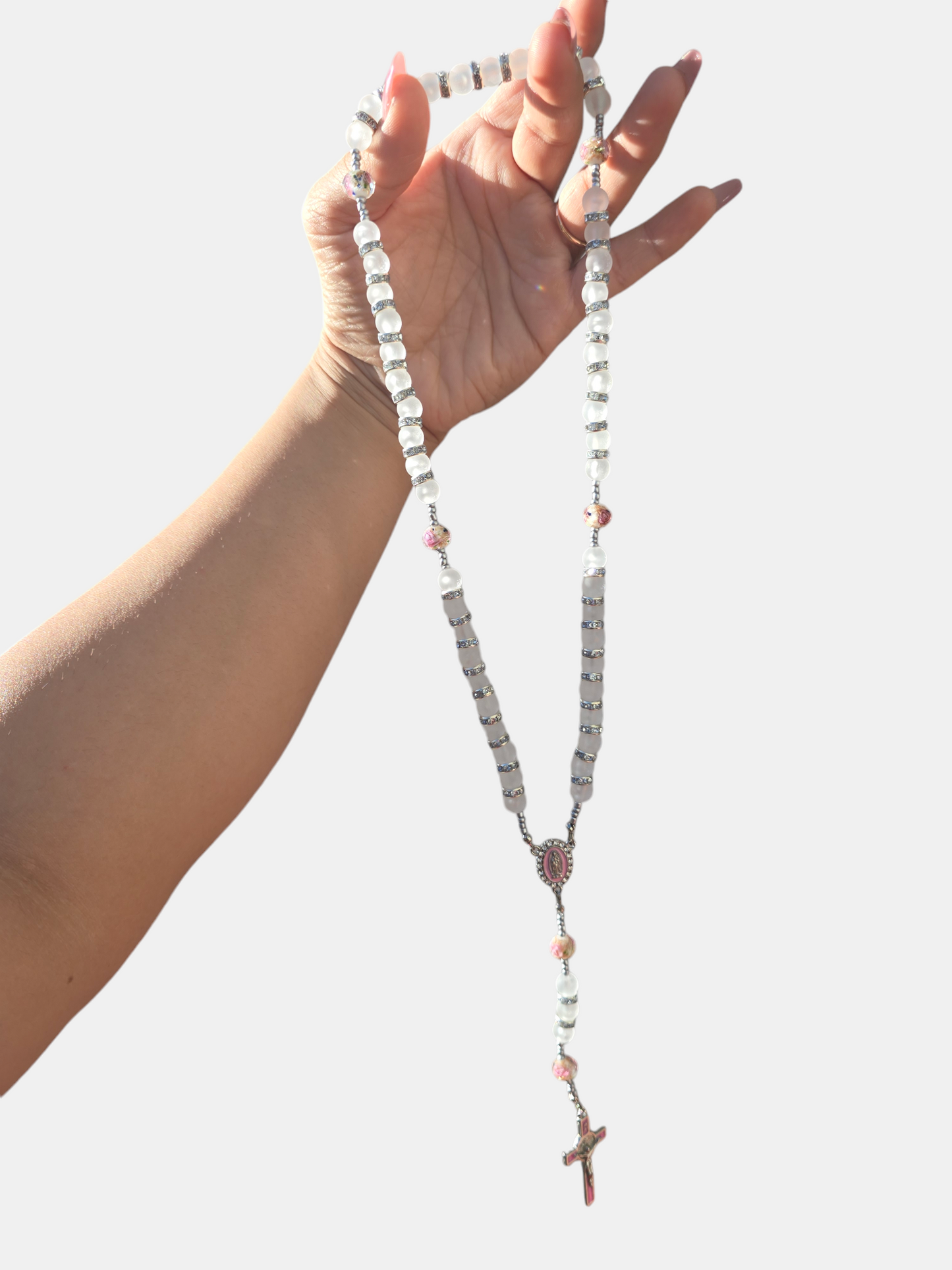 Mary's Garden White - Lace & Grace Rosary 