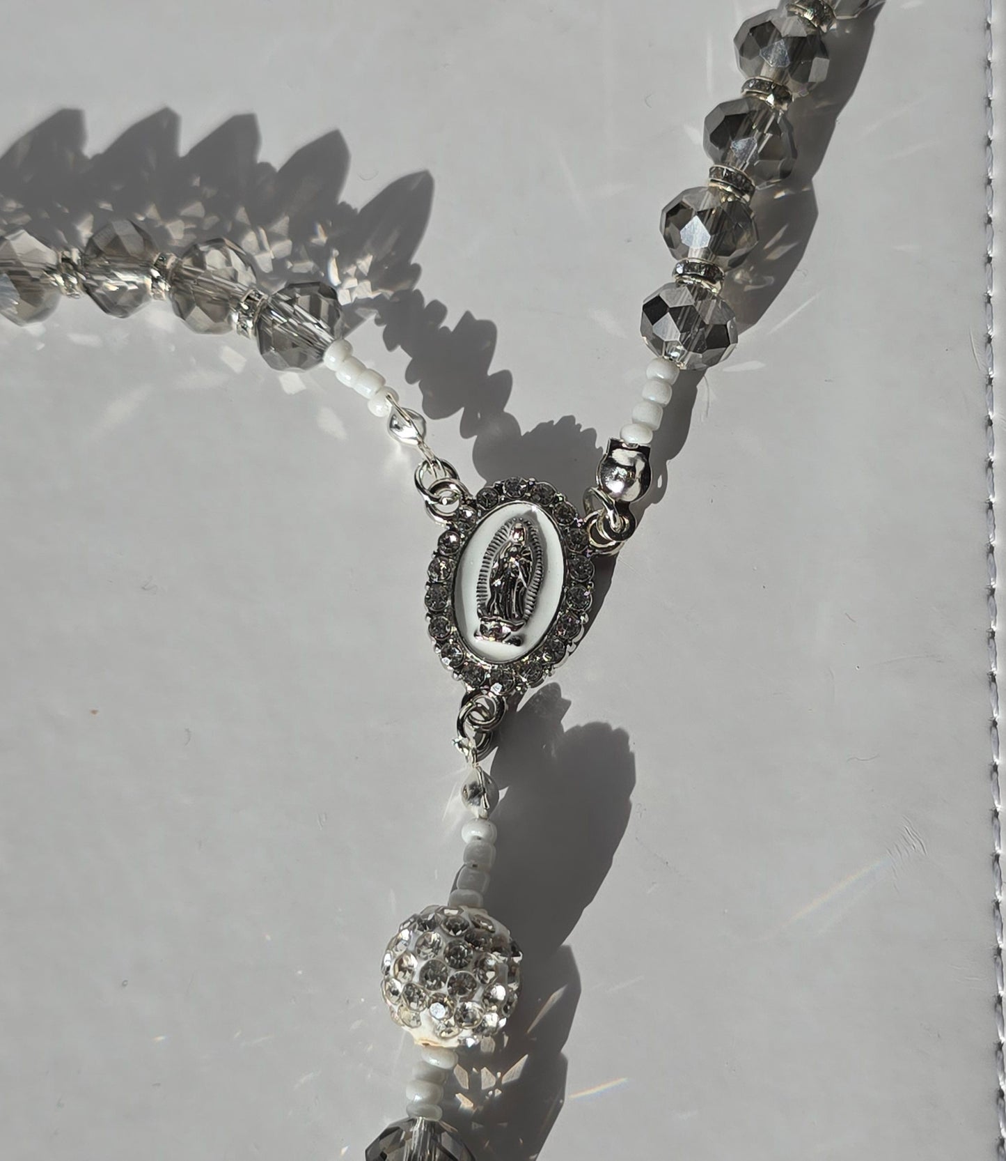 Snowflake- Gray crystal glass bead